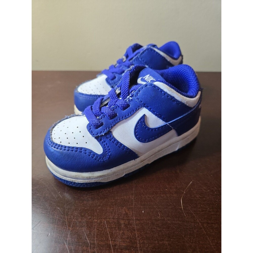 Nike Dunk Low Kids Toddler Shoes Blue/White Athletic Sneakers Size-6C US